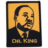 A patch featuring an illustration of Martin Luther King, Jr. with the text 'Dr. King' on an orange background.
