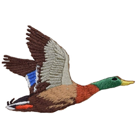 Duck Applique Patch  - Flying Drake Mallard, Water Fowl Badge 3" (Iron on) - Patch Parlor