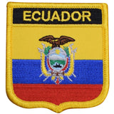 Ecuador patch with national colors on a white background