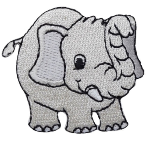 Elephant Applique Patch - Grey Animal, Zookeeper Badge 2" (Iron on) - Patch Parlor