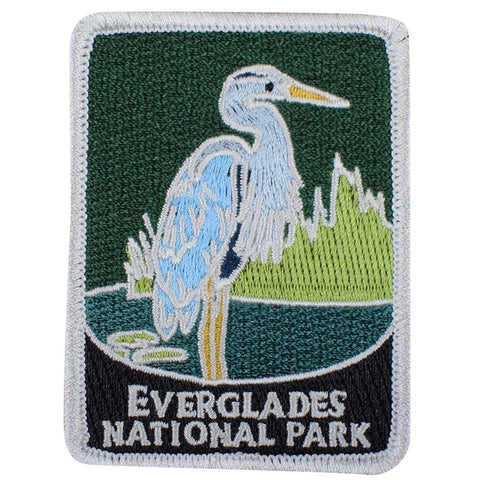 Everglades National Park Patch - Egret, Wetlands, Florida Badge 3" (Iron on)