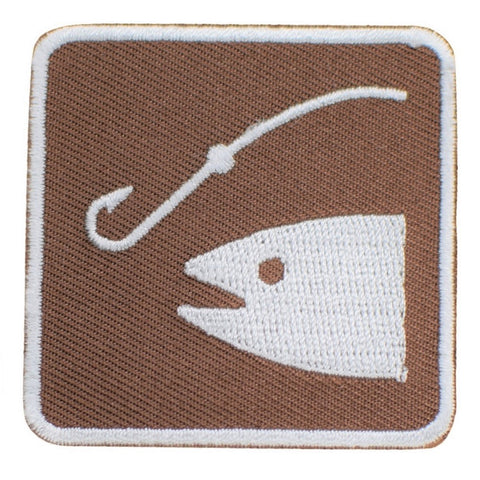 Fishing Applique Patch - Park Sign Recreational Activity 2" (Iron on) - Patch Parlor