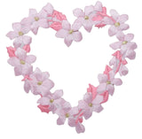 Heart of Flowers Applique Patch - Pink Blooms, Love Badge 1-7/8" (Iron on) - Patch Parlor