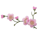 Cherry Blossom Applique Patch - Branch , Flower, Tree Badge 3-1/8" (Iron on) - Patch Parlor