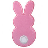 Bunny Rabbit Applique Patch - Fuzzy Pink Easter Badge 2.75" ( Iron on) - Patch Parlor
