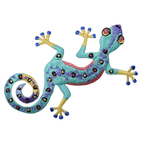 Gecko Applique Patch - Lizard, Reptile Badge 3.5" (Clearance, Iron on) - Patch Parlor