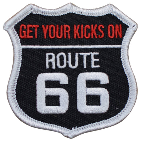 Route 66 Patch - Get Your Kicks on Rt. 66 Badge 2.5" (Iron on) - Patch Parlor