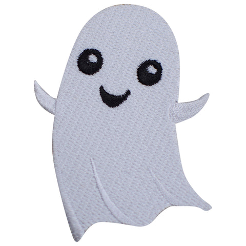 Ghost Applique Patch - Smiling Ghoul, Halloween Badge 2.75" (Iron on)