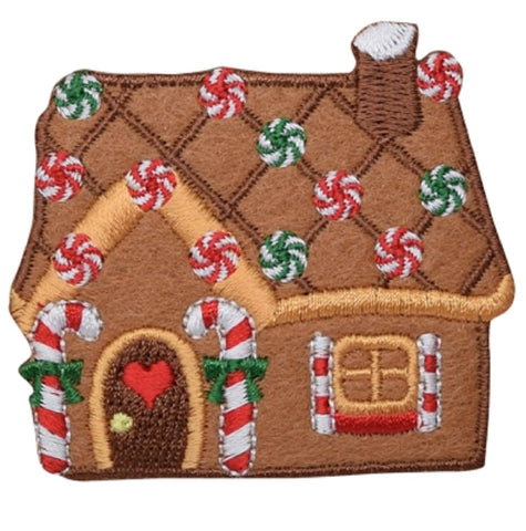 Christmas Applique Patch - Gingerbread House, Candy Cane, Heart 2.5" (Iron on) - Patch Parlor