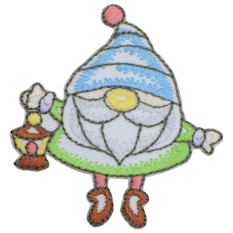 Gnome Applique Patch - Garden Gnome Collection, Lantern 2" (Iron on) - Patch Parlor