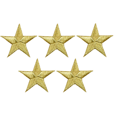 Star Applique Patch - Gold 1.5" (5-Pack, Iron on) - Patch Parlor