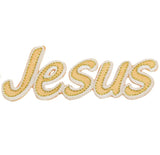 Jesus Applique Patch - Metallic Gold, Christian, Catholic 3.25" (Iron on) - Patch Parlor