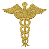 Caduceus Applique Patch - Doctor, Nurse, EMT, Paramedic, Medical Symbol 2.5" (4-Pack, Iron on) - Patch Parlor