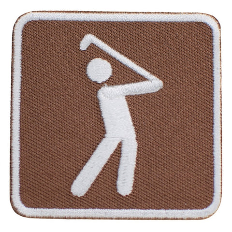 Golfing Applique Patch - Golf Park Sign Recreational Activity 2" (Iron on) - Patch Parlor