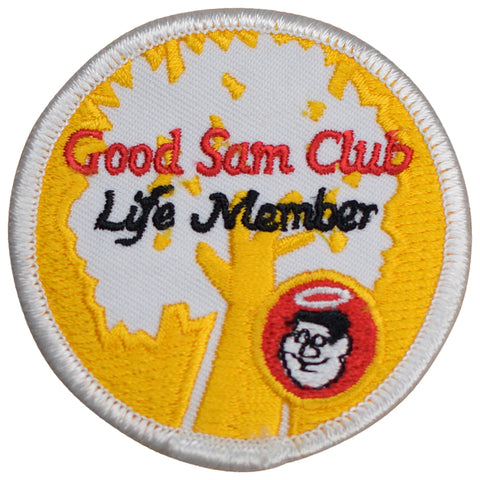 Vintage Good Sam Club Patch - Life Member Motorhome RV Camping Badge 2.5" (One Available, Sew on)