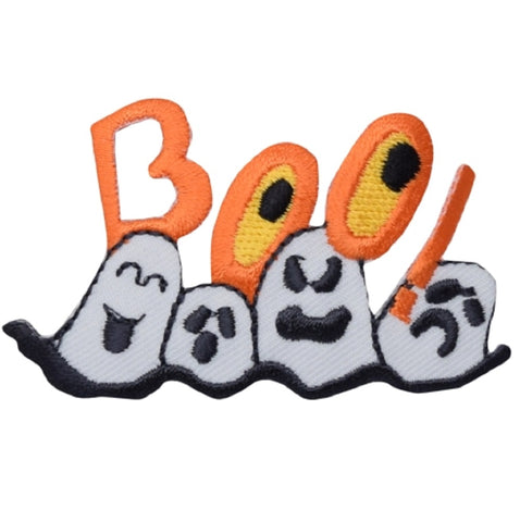 Ghost Applique Patch - Boo! Halloween, Spirit, Scary, Spooky 2-7/8" (Iron on) - Patch Parlor