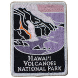 Hawaii volcanoes national park patch with shades of lavender purple and black