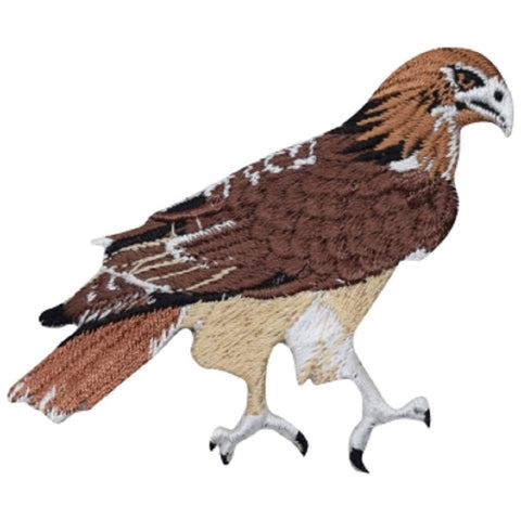 Red Tail Hawk Applique Patch - Talons, Majestic Bird Badge 3.5" (Iron on) - Patch Parlor