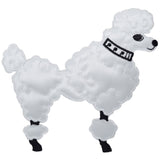 Medium Poodle Applique Patch - White Dog Facing Right, Sock Hop 4.75" (Iron on) - Patch Parlor
