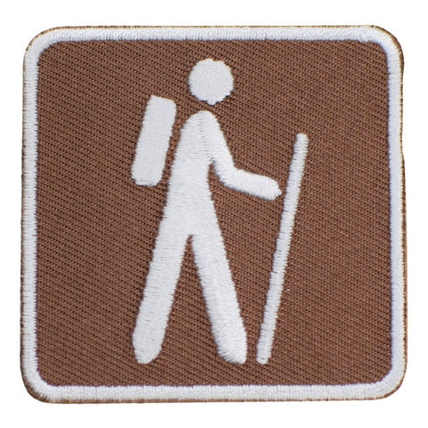 Hiking Applique Patch - Trail Hike Park Sign Recreational Activity 2" (Iron on) - Patch Parlor