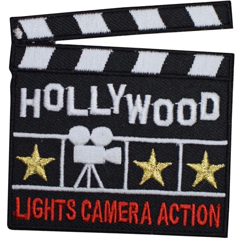 Hollywood Patch - Movies, Clapperboard, California, Los Angeles 3" (Iron on) - Patch Parlor