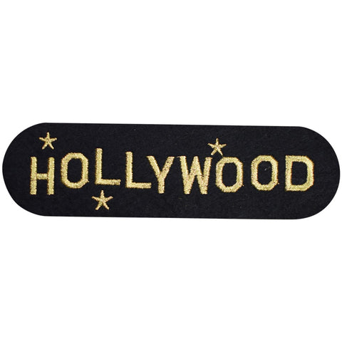 Hollywood Patch - Metallic Gold, California, Los Angeles 5.75" (Iron on) - Patch Parlor