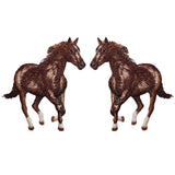 Horse Applique Patch Set - Animal, Cowboy Western Badge 2.75" (2-Pack, Iron on)