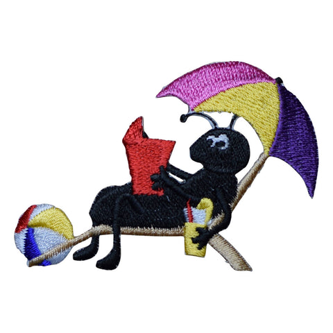Bug Applique Patch - Beach Ball, Umbrella, Book 2.75" (Iron on) - Patch Parlor