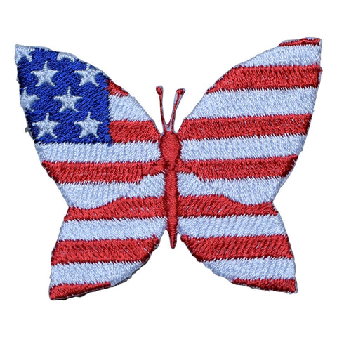 Butterfly Applique Patch - USA, Stars and Stripes, Insect 2.5" (Iron on) - Patch Parlor