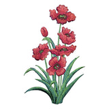 Poppy Appliqué Patch - Flower Badge 6" (Large, Iron on) - Patch Parlor