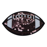 A sequin embellished football patch with iron on application