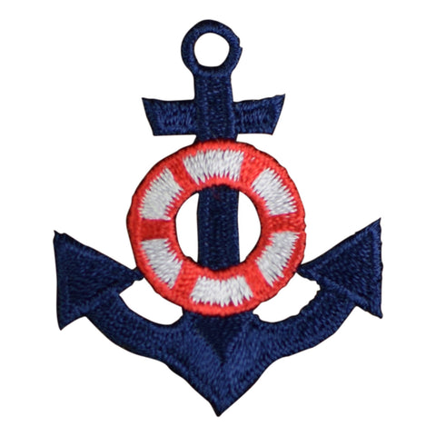 Anchor Applique Patch - Life Preserver Buoy Nautical Badge 1.75" (Iron on) - Patch Parlor