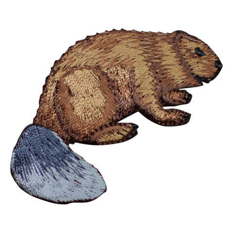 Beaver Applique Patch - Nocturnal Rodent Badge 2.5" (Iron on) - Patch Parlor