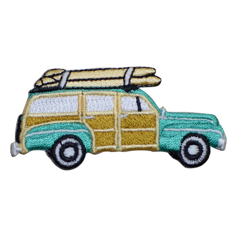 Woodie Station Wagon Applique Patch - Surfboards Surf California 2.5" (Iron on) - Patch Parlor