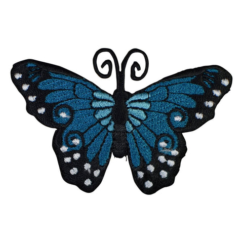 Light Blue Butterfly Applique Patch - Insect Bug Badge 2 (3-Pack, Iron on)