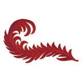Red Feather Applique Patch - Lucky Bird Badge 4-7/8" (Iron on) - Patch Parlor