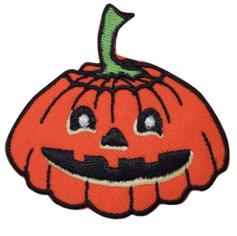 Jack-O-Lantern Applique Patch - Halloween Pumpkin Badge 2-3/8" (Iron on) - Patch Parlor