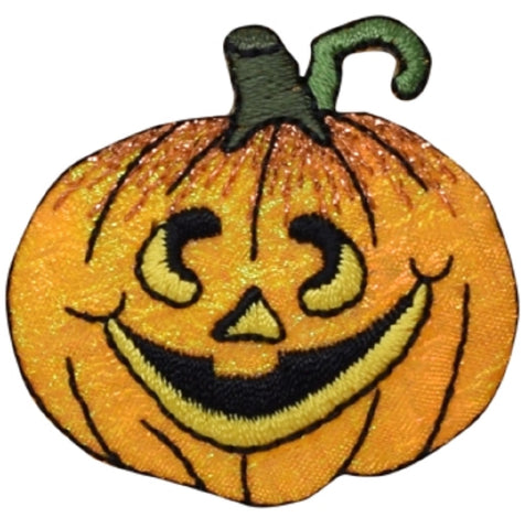 Jack-O-Lantern Applique Patch - Halloween Pumpkin Badge 1.75" (Iron on) - Patch Parlor