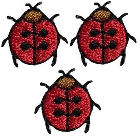 Mini Ladybug Applique Patch - Insect, Bug Badge 5/8" (3-Pack, Iron on) - Patch Parlor
