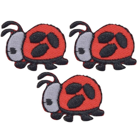Ladybug Applique Patch - Insect, Bug Badge 1-1/8" (3-Pack, Iron on) - Patch Parlor