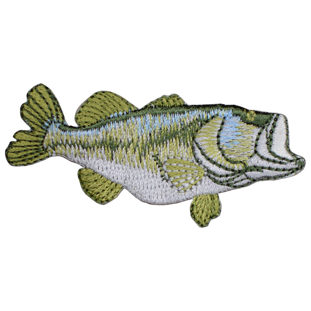 Largemouth Bass Applique Patch - Fish, Fishing, Fisherman Badge 2-3/4
