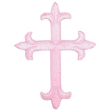 Cross Applique Patch - Pink, Christian, Jesus Badge 4" (Iron on) - Patch Parlor