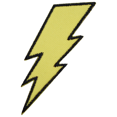 Yellow Lightning Bolt Applique Patch - Electricity Badge 2.5" (Iron on) - Patch Parlor