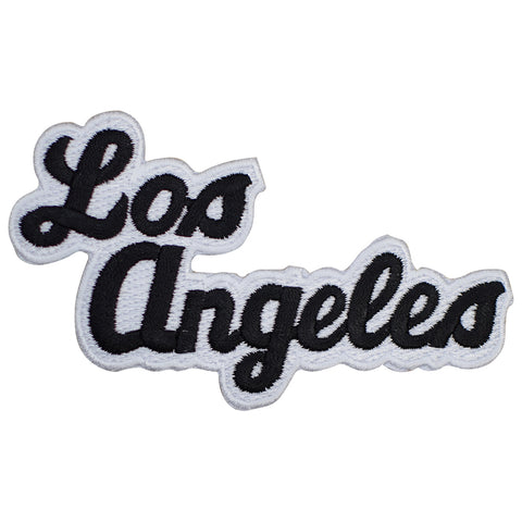 Los Angeles Patch - California, White, Black, CA Badge 4" (Iron on) - Patch Parlor