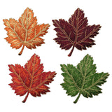 Maple Leaf Applique Patch Set - Autumn Fall Leaf 2-3/8" (4-Pack, Iron on) - Patch Parlor