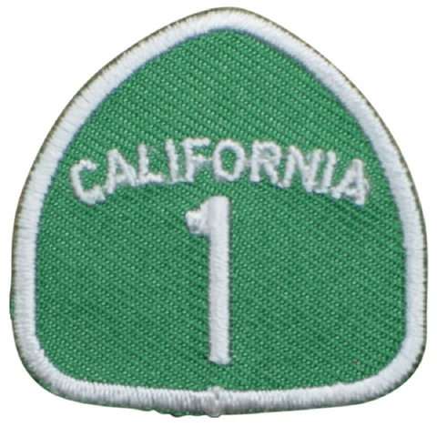 Mini Highway 1 California Patch - CA Hwy One, Big Sur Badge 1-3/8" (Iron On) - Patch Parlor