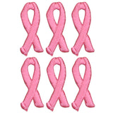 Mini Pink Ribbon Applique Patch - Breast Cancer Awareness 1" (6-Pack, Iron on) - Patch Parlor