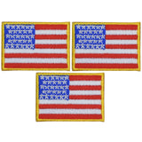 Mini American Flag Patch - United States USA 1-9/16" (3-Pack, Iron on) - Patch Parlor