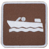 Motorboat Patch - Embroidered Speedboat Fishing & Ski Boat Lake Sign Badge 2" (Iron On)