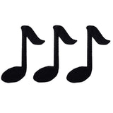 Black Quarter Note Applique Patch - Musician, Music 1-5/8" (3-Pack, Iron on) - Patch Parlor